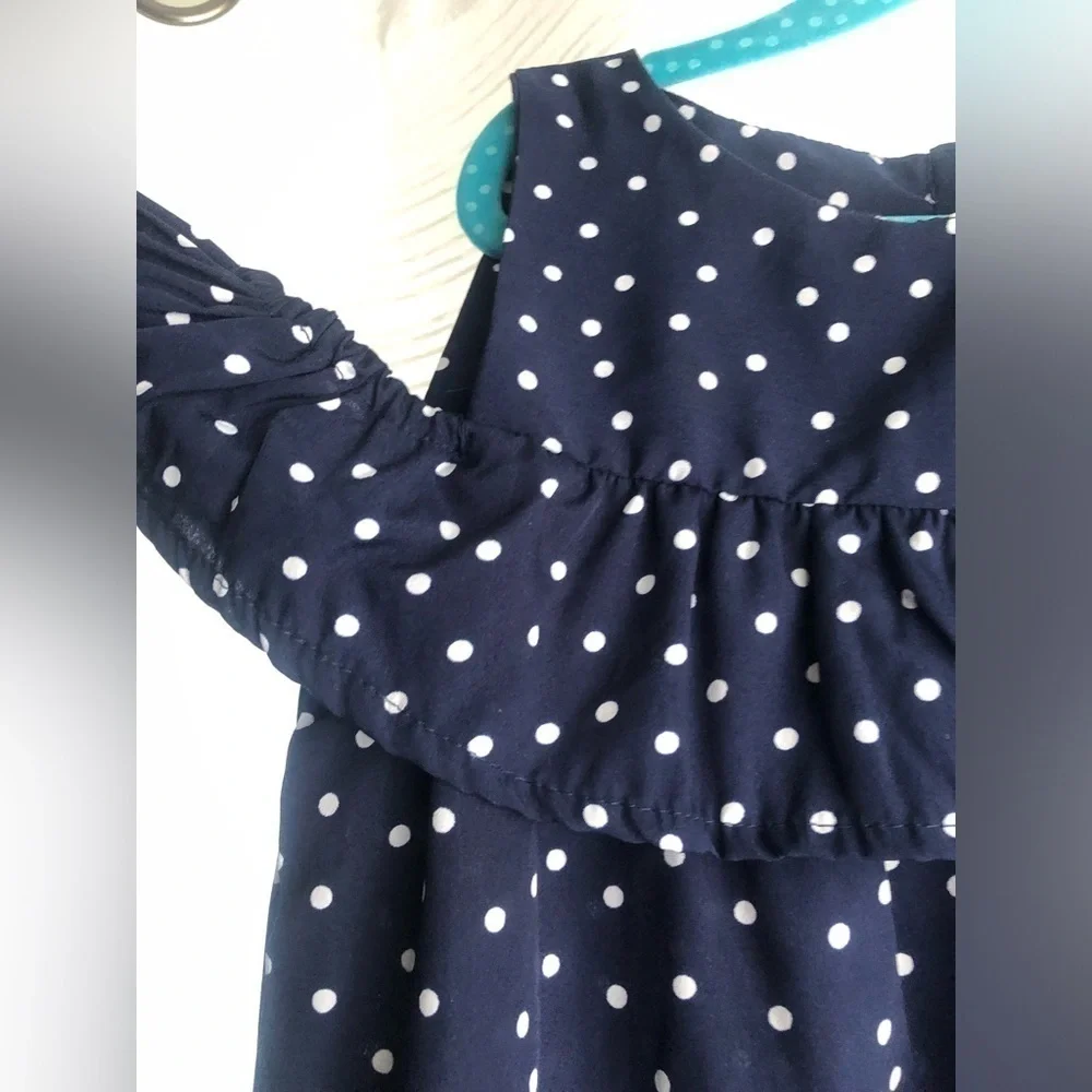 A.T.U.N. Girls’ Polka Dot Navy Blue Dress size 6-7Y